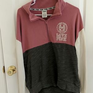 Pink Quarter Zip Sweatshirt